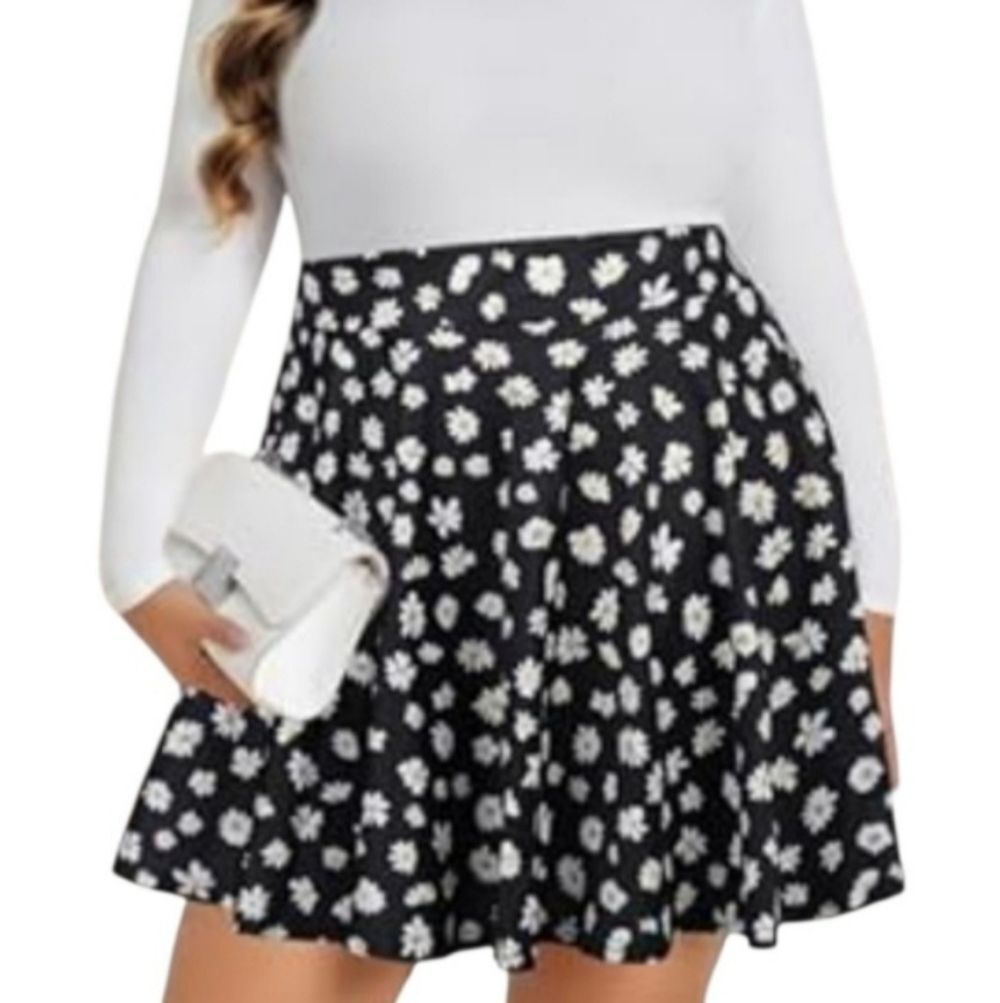 Shein Floral Black Skirt Sz.3XL EUC.